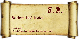 Bader Melinda névjegykártya