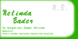 melinda bader business card